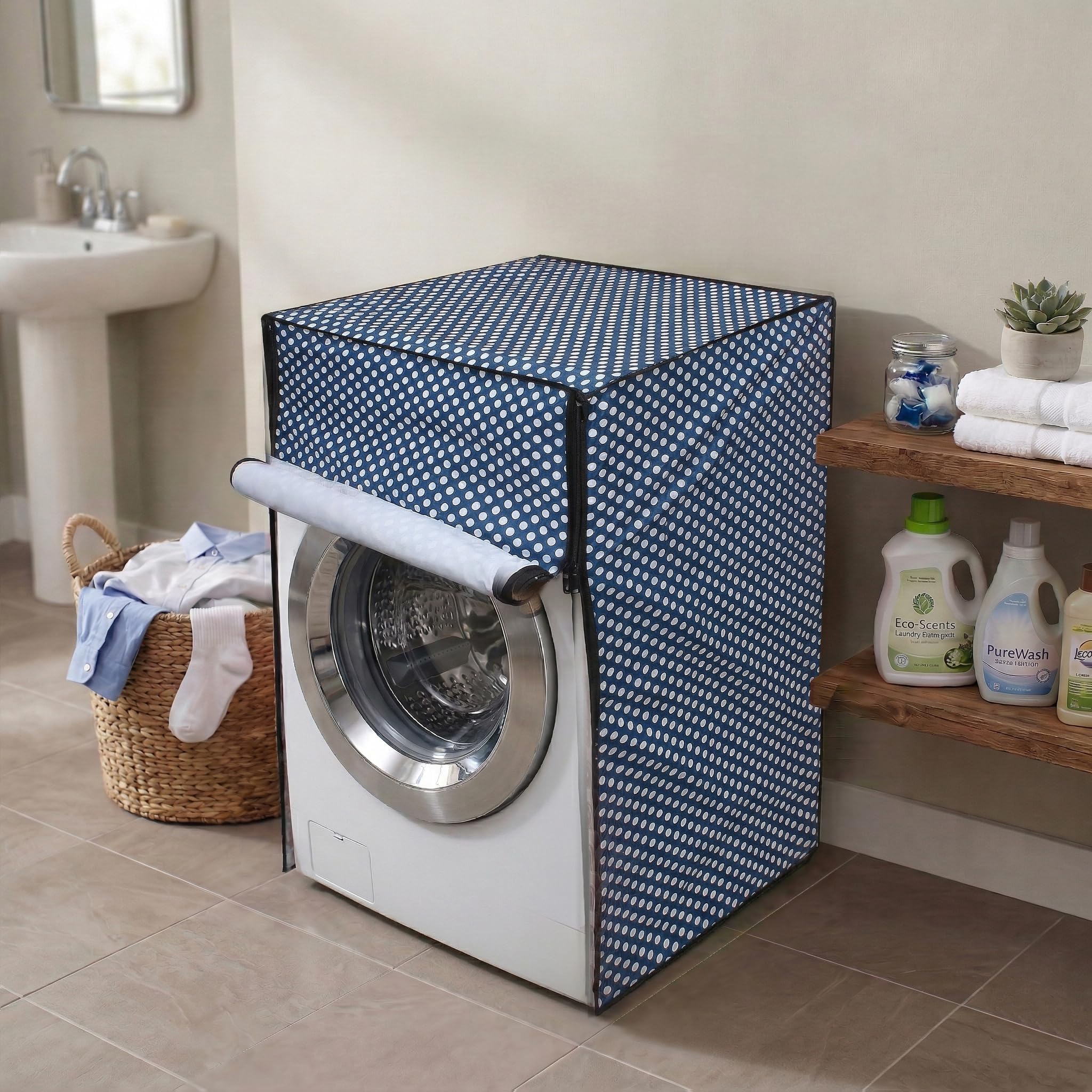 DREAM CARE Waterproof & Dustproof Washing Machine Cover Front Load & Fully Automatic Suitable For 6 kg, 6.2 kg, 6.5 kg (61 x 86 x 53 cms)