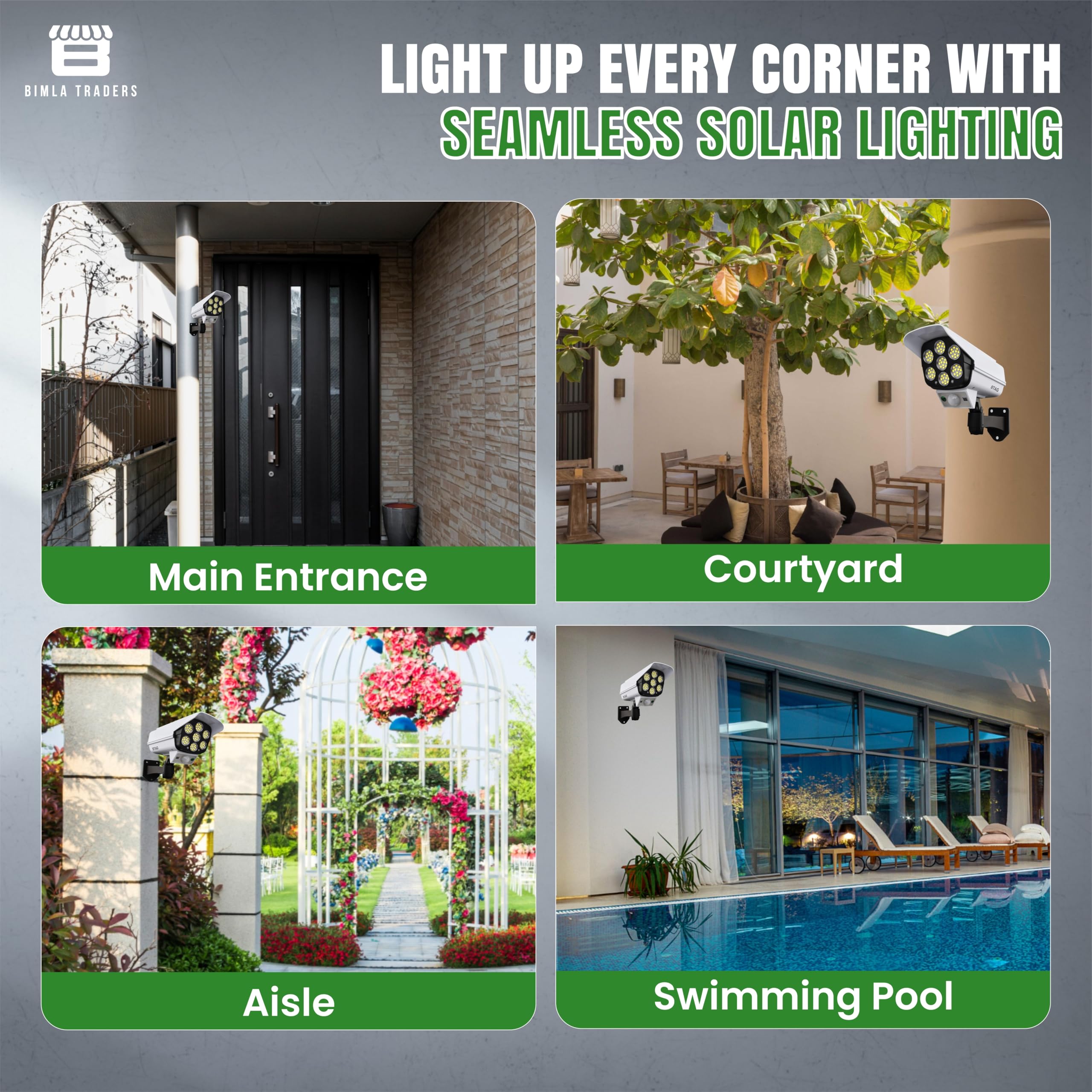Solar Motion Sensor Light - Security Outdoor LED -5