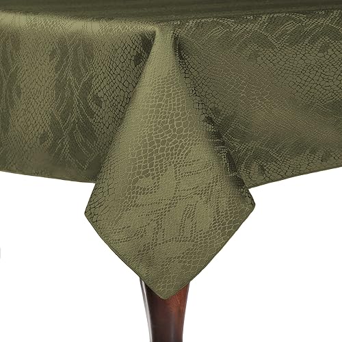ULTIMATE TEXTILE Modern Damask Kenya - Mantel rectangular (70 x 144 pulgadas), color verde selva