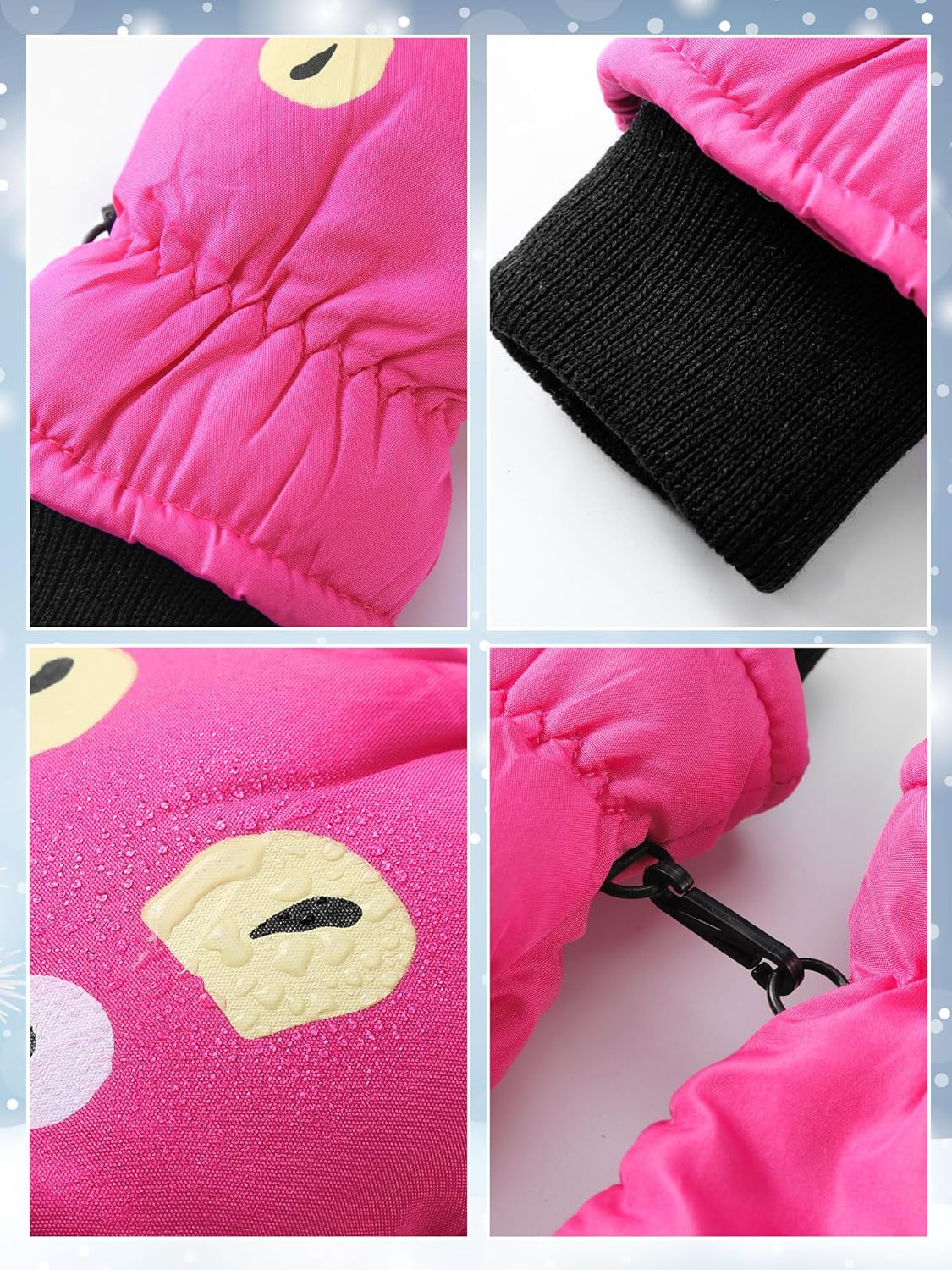 SATINIOR 6 Pairs Winter Snow Mittens Kids Waterproof Warm Ski Gloves Unisex Gloves for Cold Weather Children - Image 5
