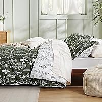 Vista 150 de Bedsure Juego de edredón de tamaño Queen, color lavanda, lindo, floral, regalo para mujer, 3 piezas, 1 suave edredón reversible con flores y 2