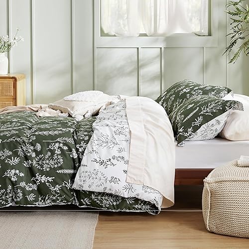 Miniatura 150 de Bedsure Juego de edredón de tamaño Queen, color lavanda, lindo, floral, regalo para mujer, 3 piezas, 1 suave edredón reversible con flores y 2