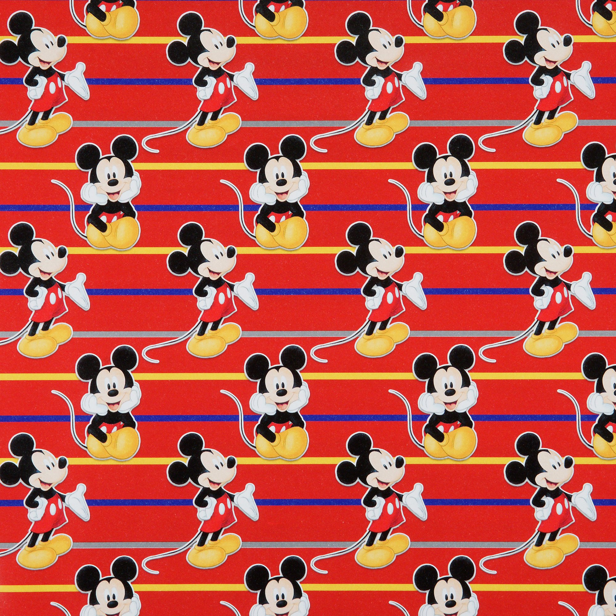 Hallmark Disney Mickey Mouse Wrapping Paper with Cut Lines (Pack of 3