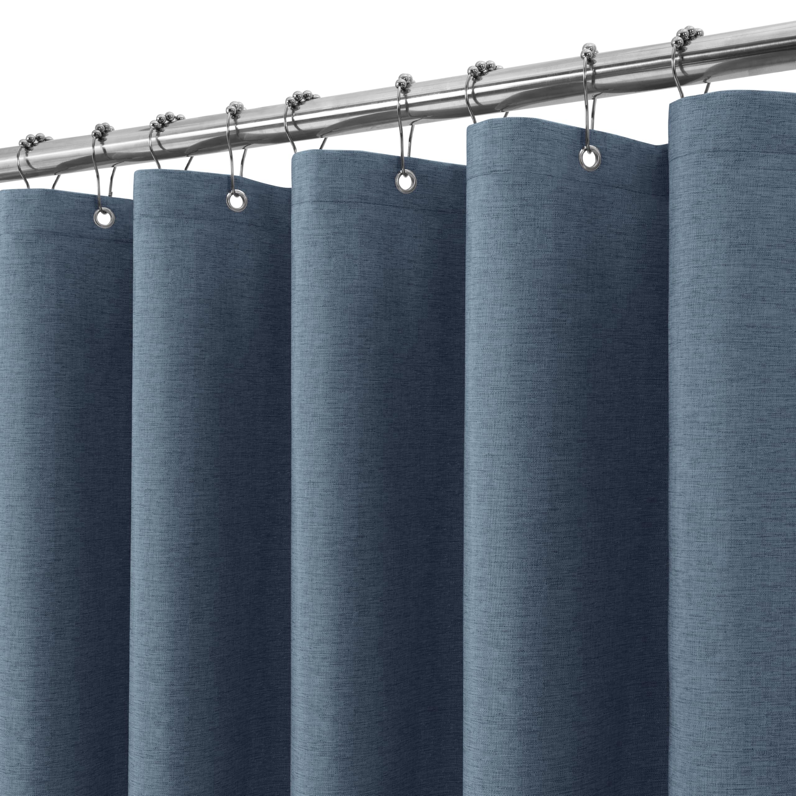 Cortina de Ducha para Baño con Ganchos de Metal Cortina de Ducha de Tela de Lino Cortina de Baño Resistente para Bañera Ducha, Impermeable - 182 x 182cm (Beige) — view 24
