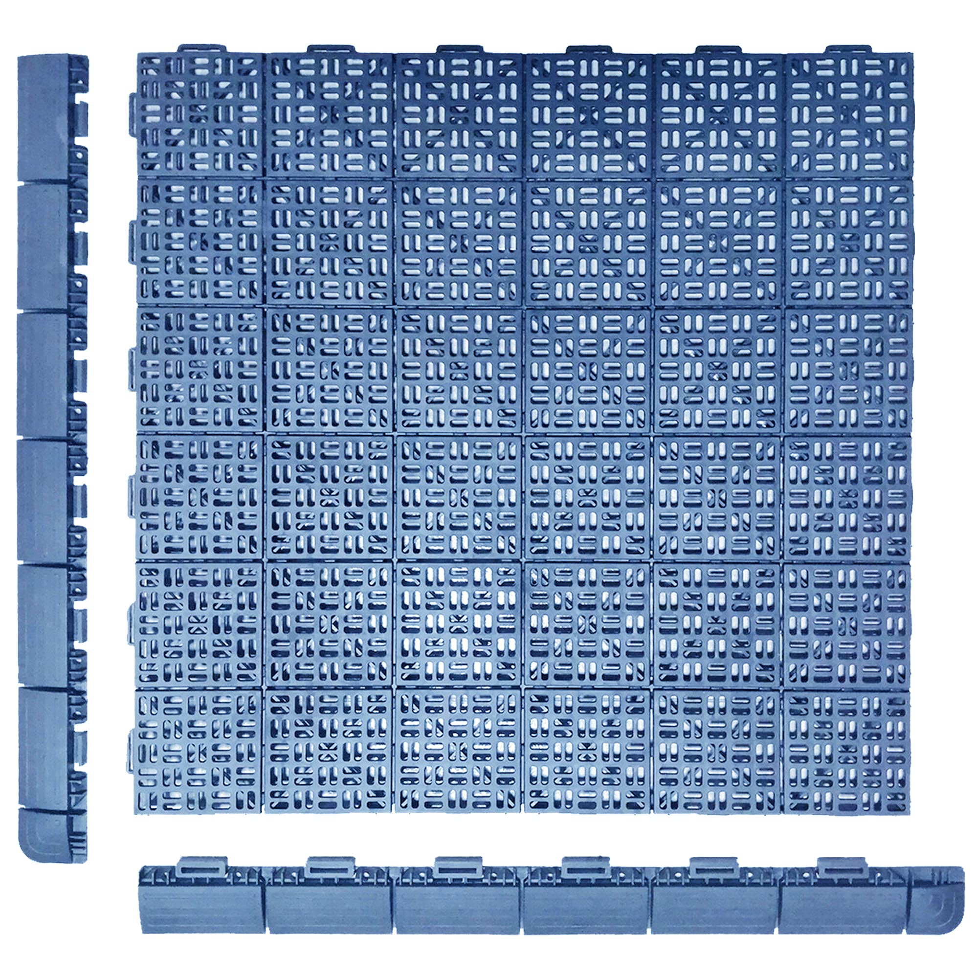 WELL HOME MOBILIARIO & DECORACIÓN Pack 3 baldosas para jardín efecto drenaje de 55,5x55,5 cm. Cobertura total 0,9 m2 – Colección Marte – Azul
