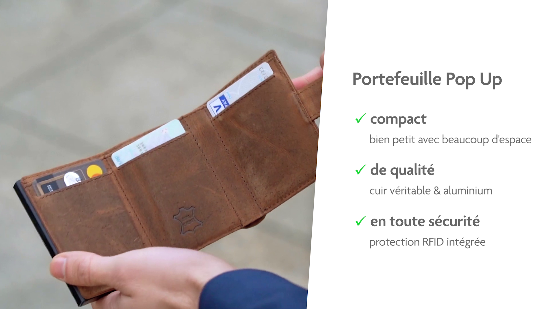 Fa.Volmer ® POP-UP #VO24-black-N, kaarthouder voor heren