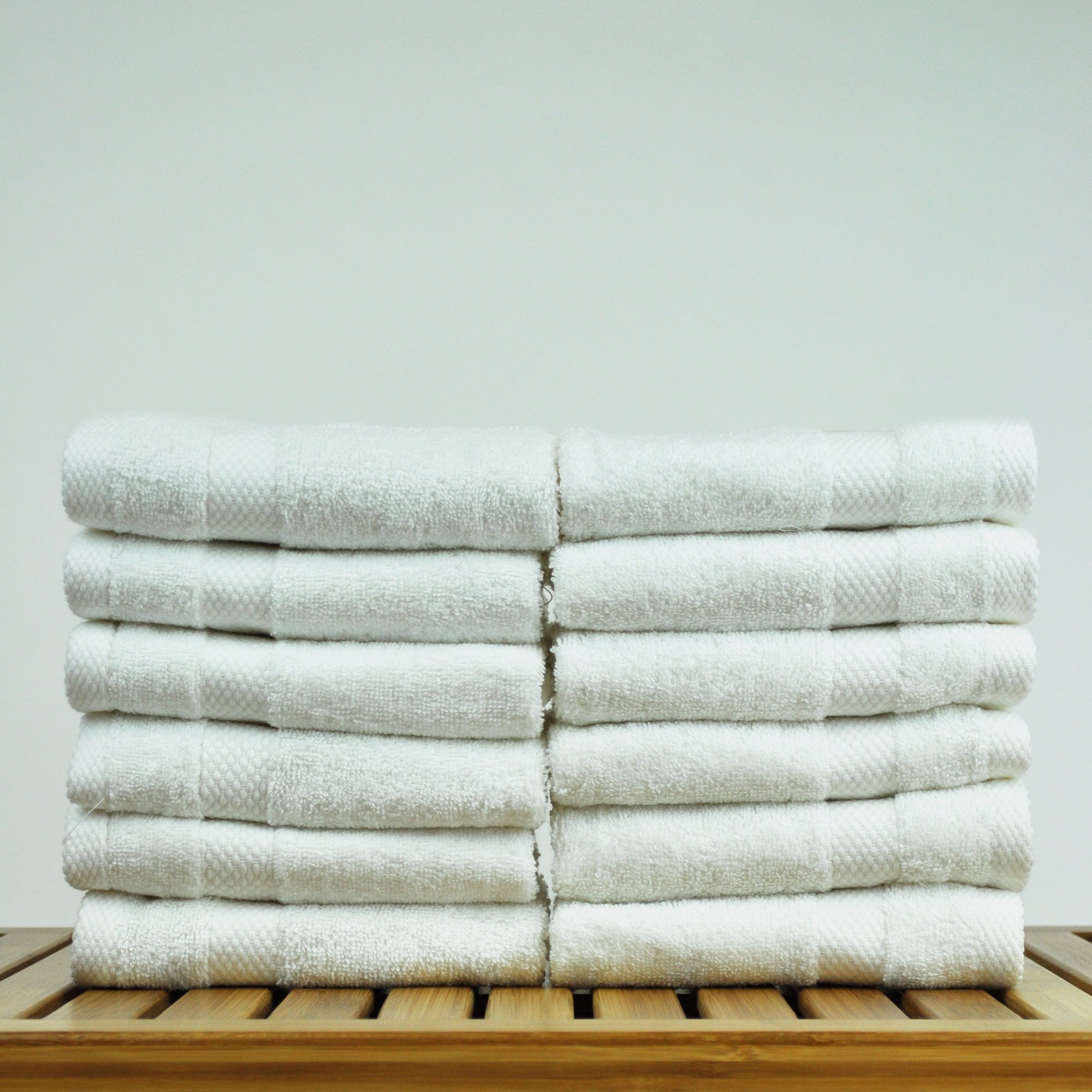Luxury Hotel & Spa Towel 100% Genuine Turkish Cotton Wash Cloths - White - Honeycomb - Set of 12