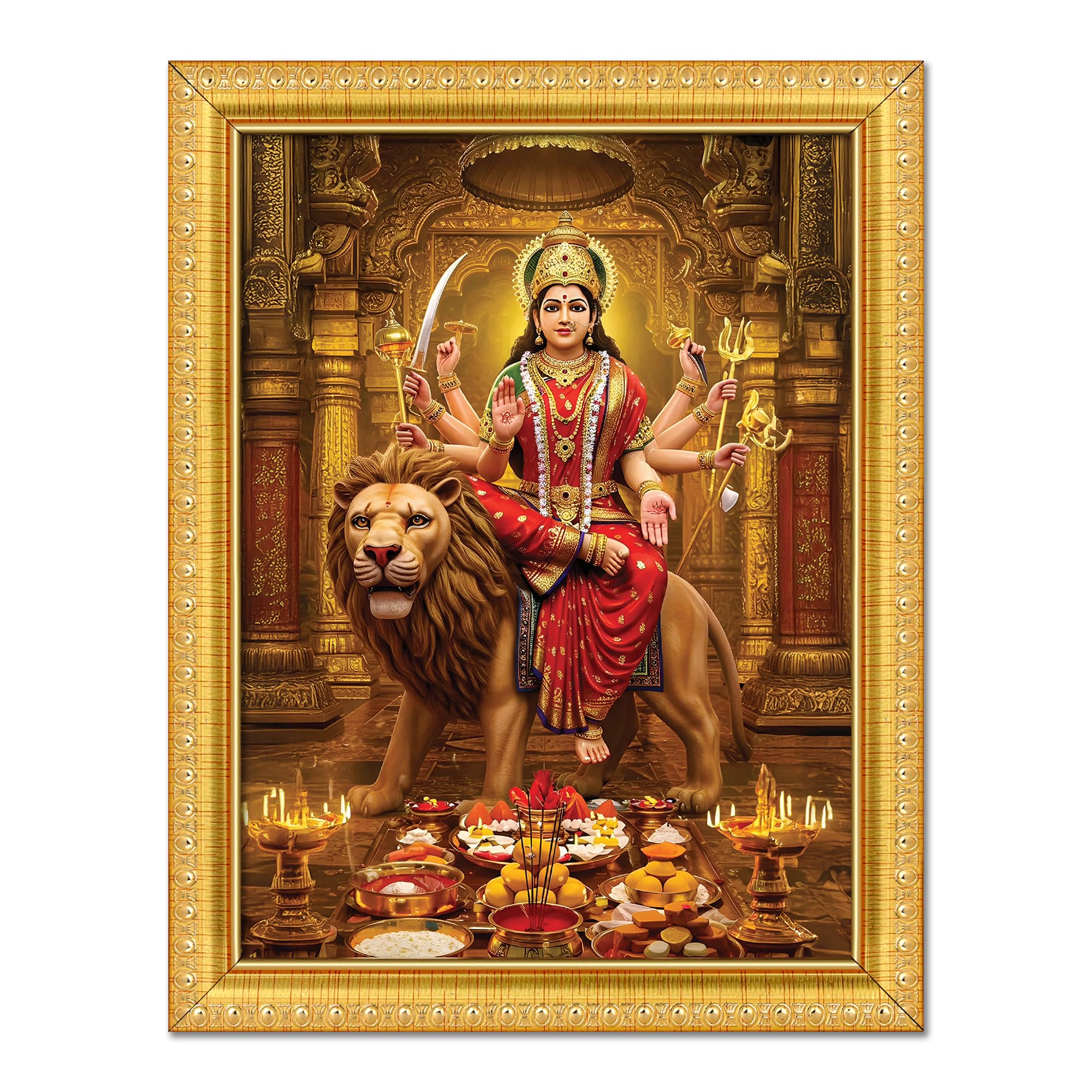 Durga Maa Photo Frame - Divine Wall Art -9