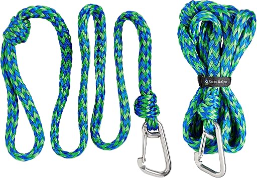 Premium PWC Dock Lines | 2-Pack Heavy Duty Braided Ropes, 3/4 x 7ft & 14ft Lengths, with 316 Stainless Steel Clip by Skog A Kust