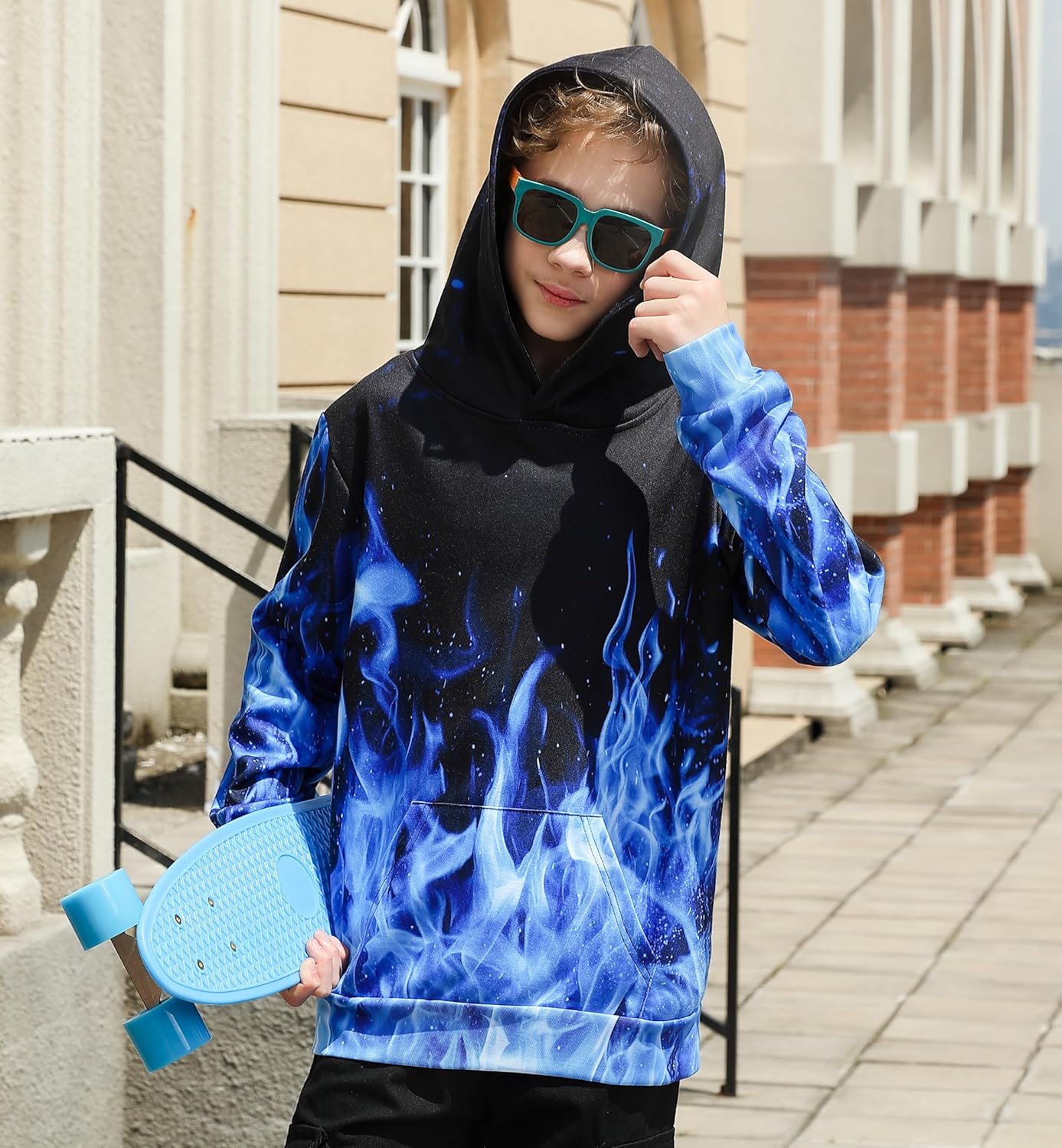 uideazone Hoodies for Boys Girls 3D Printed Hooded Sweatshirts Long Sleeve Pullover Hoody with Pocket 3-16Y - Image 2