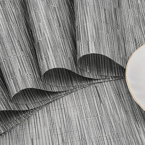 Miniatura 9 de SHACOS - Juego de 4 manteles individuales para mesa redonda pequeña, manteles individuales con forma de cuña, resistentes al calor, de vinilo