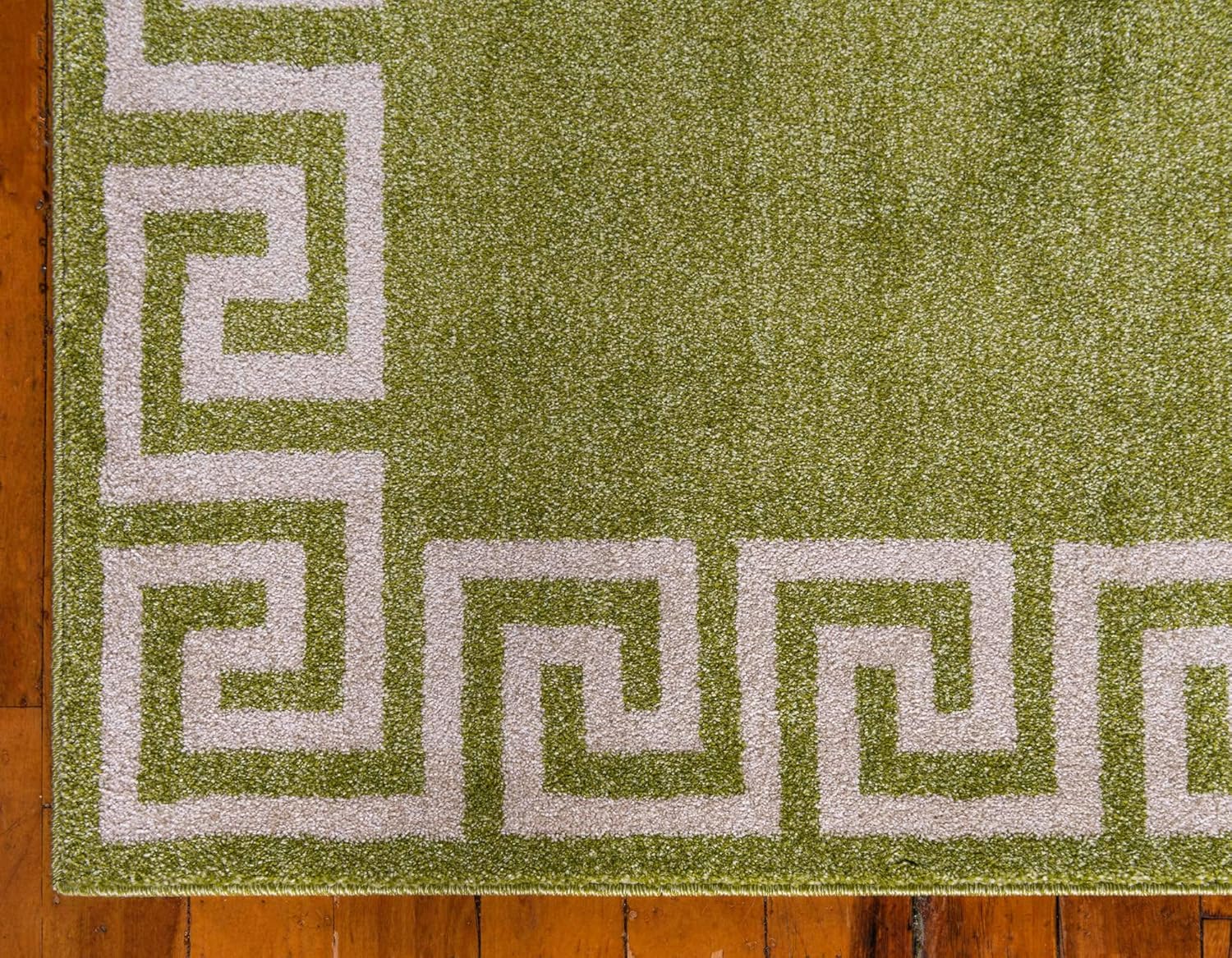 Unique Loom Athens Collection Classic Geometric Modern Border Design Area Rug, 2 ft x 3 ft, Light Green/Beige