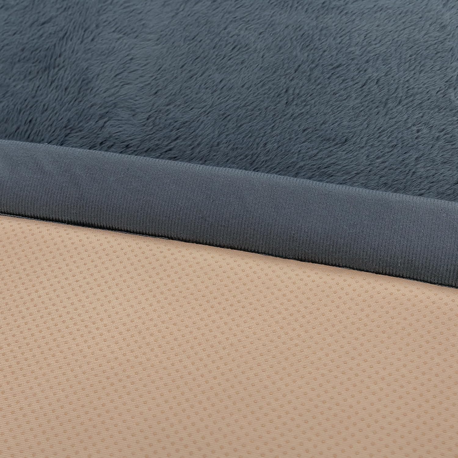 Loartee Faux Rabbit Fur Rug - 1.18" Thick Soft Fluffy Area Rug, Non-Slip Memory Foam Crawling Mat, Dark Gray, 59"x78"