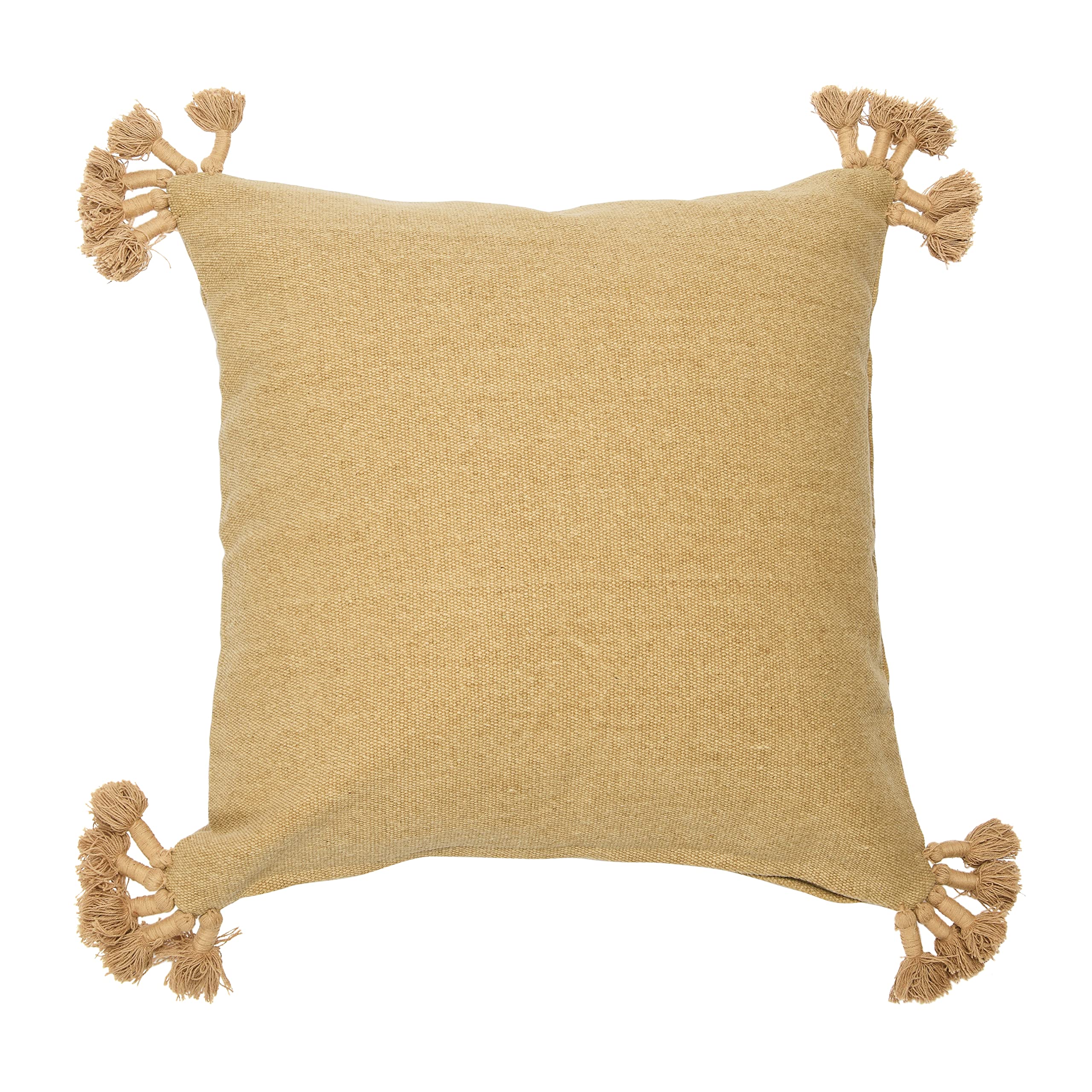 20" Square Canvas Pillow Cover with Tassels