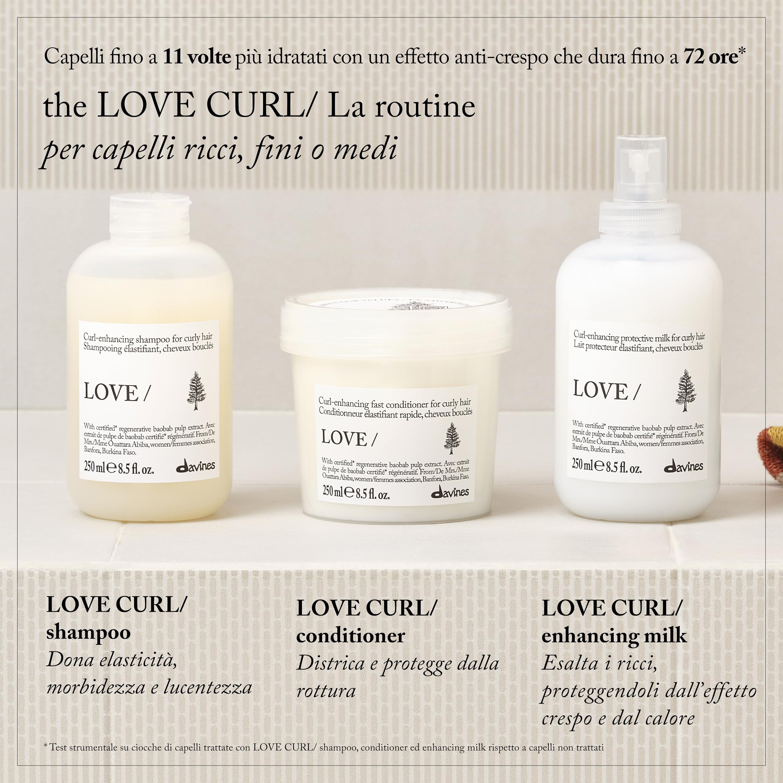 Davines LOVE CURL Conditioner - Per capelli mossi e ricci - Districa rapidamente - 250 ml