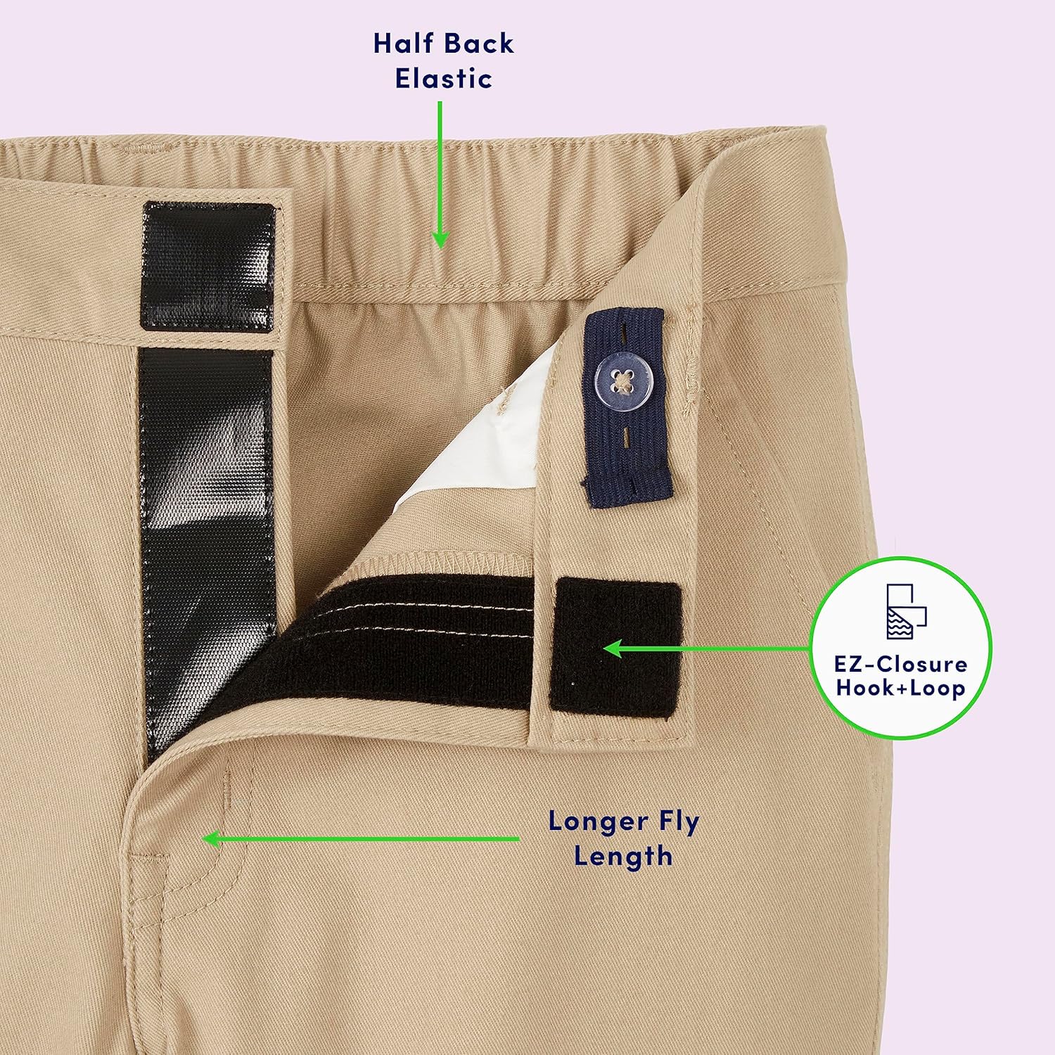 French Toast Girls Adaptive Straight Leg Stretch Twill Pant - Image 5