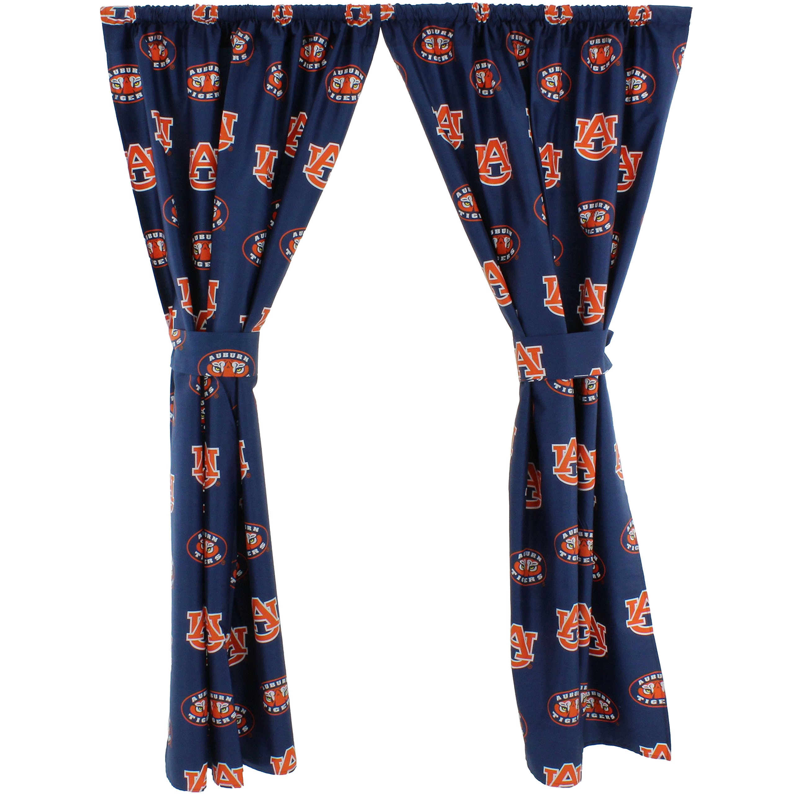 College Covers Everything Comfy Auburn Tigers Curtain Panel Set, 2 Panels, 2 Matching Tie Backs, 42 inches Wide by 84 inches Long