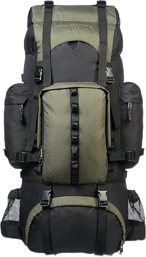 Mochila de senderismo con estructura interna y capa para lluvia