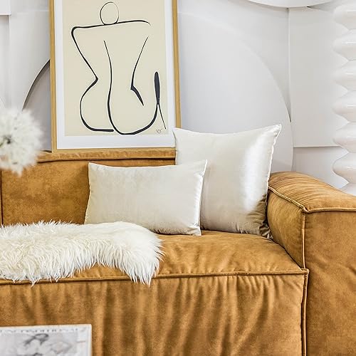 Vista 201 de Home Brilliant Fundas de almohada color verde azulado súper suaves cuadradas de terciopelo azul para sofá, dormitorio de niñas pequeñas, 18 x 18