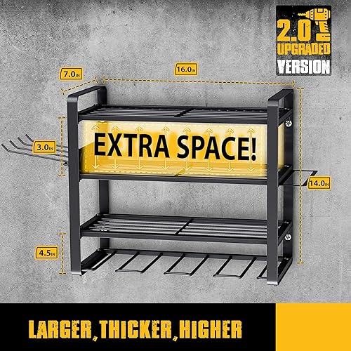 Miniatura 5 de Zhirxo Organizador de herramientas eléctricas, soporte de pared para 4 taladros (4 capas)