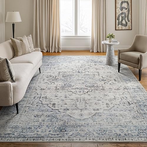 Miniatura 33 de Bloom Rugs - Alfombra caminera Caria lavable, antideslizante, de 3,05 m, color marfil/gris/caramelo tradicional, para entrada, pasillo, baño