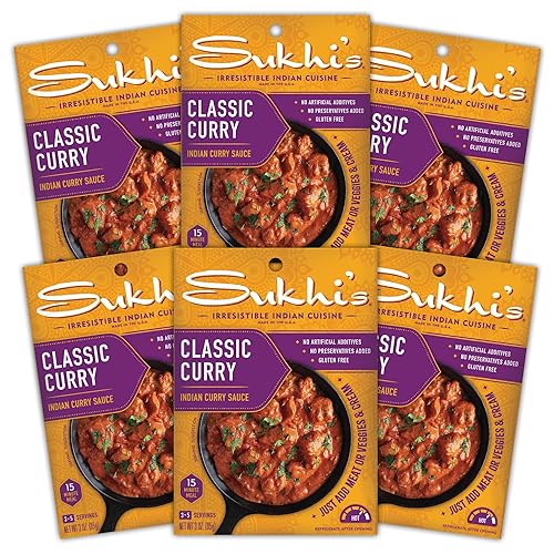 Miniatura 11 de Sukhi's Salsa de curry indio – Salsa de curry de coco 3 onzas (paquete de 6) 84 porciones – Salsa india sin gluten salsa india a fuego lento