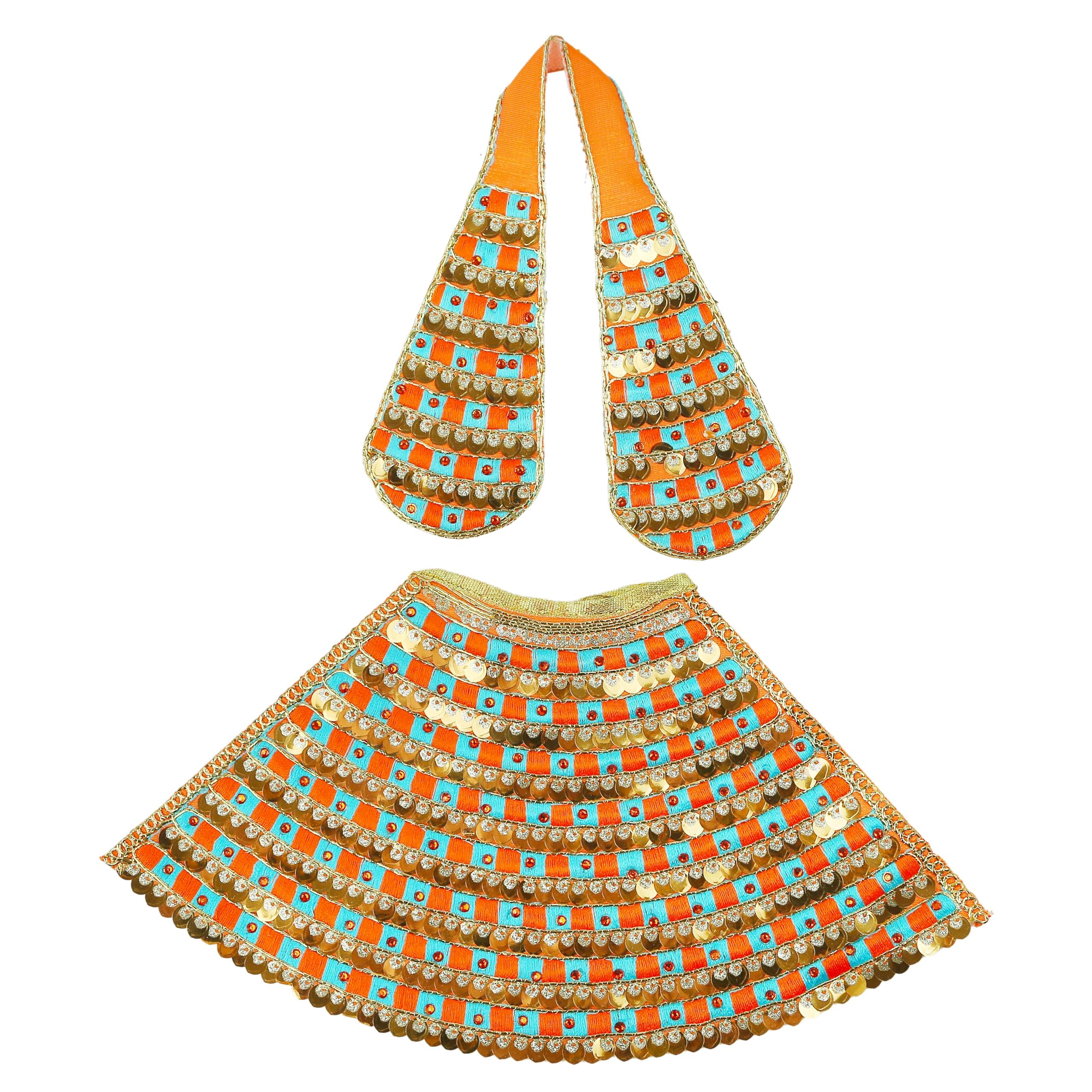 Aditri Creation Decorative Single Laxmi Durga Devi MATA Dress poshak vastra Cloth lehanga Chunari Puja Item for Idol Statues for Indian Traditional Navratri Festival Decoration(Size :- 6")(Orange)