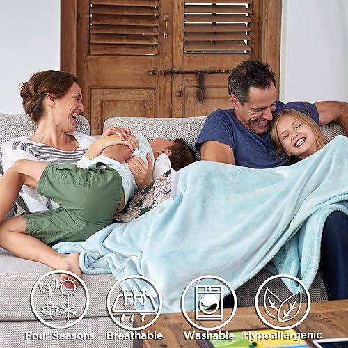 Miniatura 6 de Bedford Home Manta de pelo largo de sherpa de conejo, lujosa, suave, hipoalergénica para sofá, cama, 60 x 70 pulgadas, manta de piel sintética de