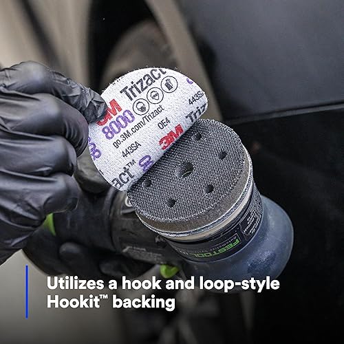 Miniatura 18 de 3M Disco abrasivo Trizact Hookit de grado 8000 con respaldo de espuma, 30804, 3 pulgadas, acabado de pintura, lijado ultrafino, eliminación de micro