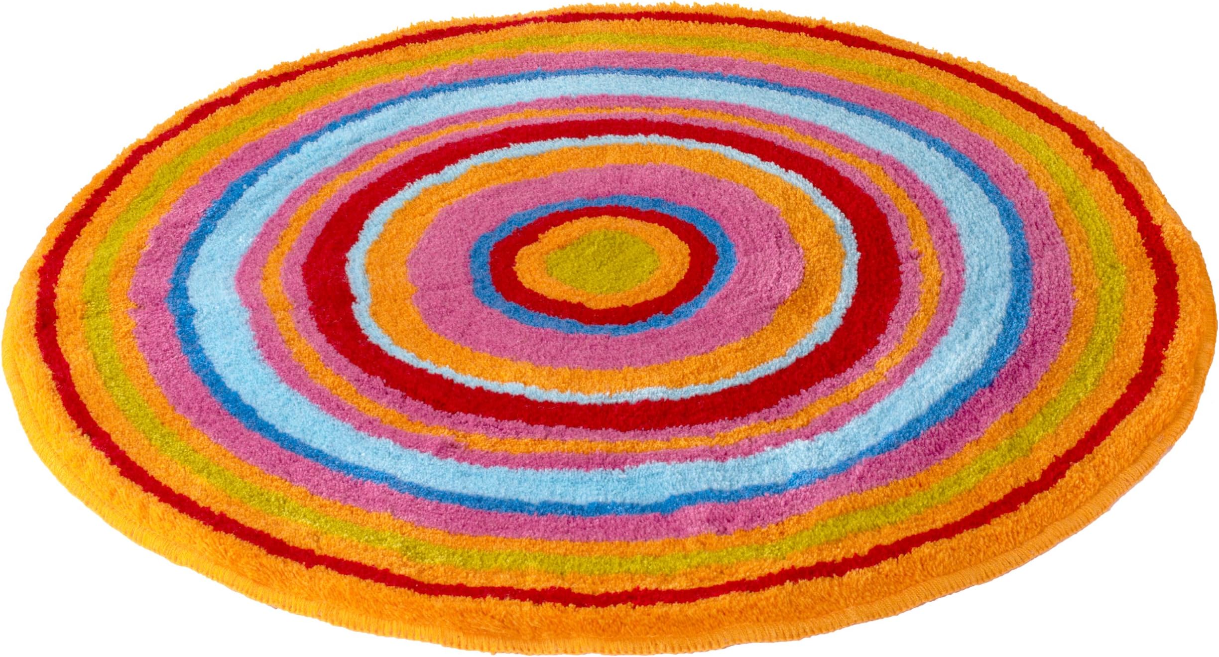 Meush Bath mat Mandala 100cm Round, Polyacrylic, Multi-Colour, 100 x 100 x 2 cm