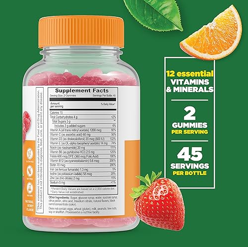 Miniatura 2 de Lifeable Multivitamínico prenatal para mujer + vitamina D 10000 UI, paquete de gomitas  Gran sabor, suplemento vitamínico, sin gluten, sin OMG,