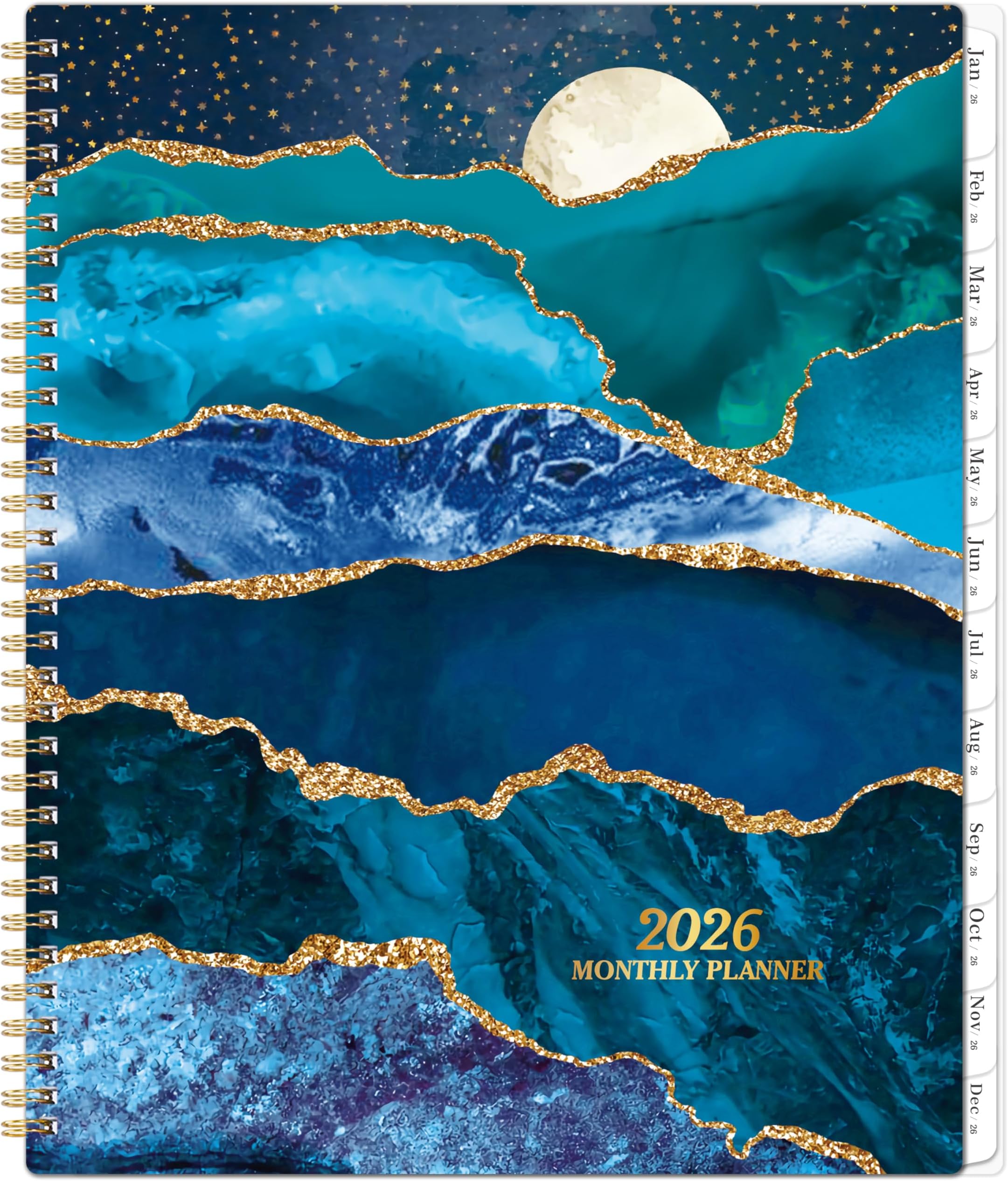 2026 Monthly Planner/Calendar - Monthly Calendar 2026, Jan. 2026 - Dec. 2026, 9" x 11", 12 Months Planner with Tabs & Note Pages, Spiral Binding, Thick Paper, Back Pocket