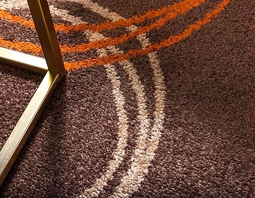 Miniatura 5 de Unique Loom - Tapete con diseño abstracto, informal, moderno y contemporáneo de la colección otoñal, rectangular de 2 x 3 pies, diseño con círculos