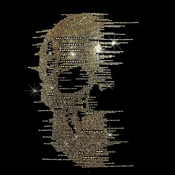 Gold Skull Iron on transfers, Sparkly Rhinestone Iron On Applique Crystal Bling Hot Fix Patch for DIY Clothing, Jackets, Bags, and Personalized Fashion Prints