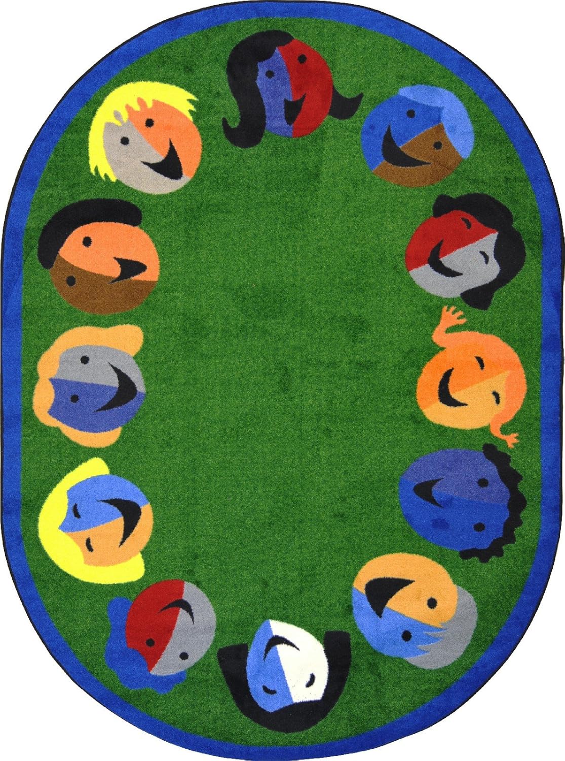 Just for Kids Joyful Faces Kids Rug Rug Size: Oval 7'8" x 10'9"