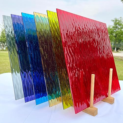 Hojas de mosaico de vitrales de 12 x 12 pulgadas, paquete de 6 (total 5.8 pies cuadrados), coloridas hojas de arte y manualidades para aficionados y