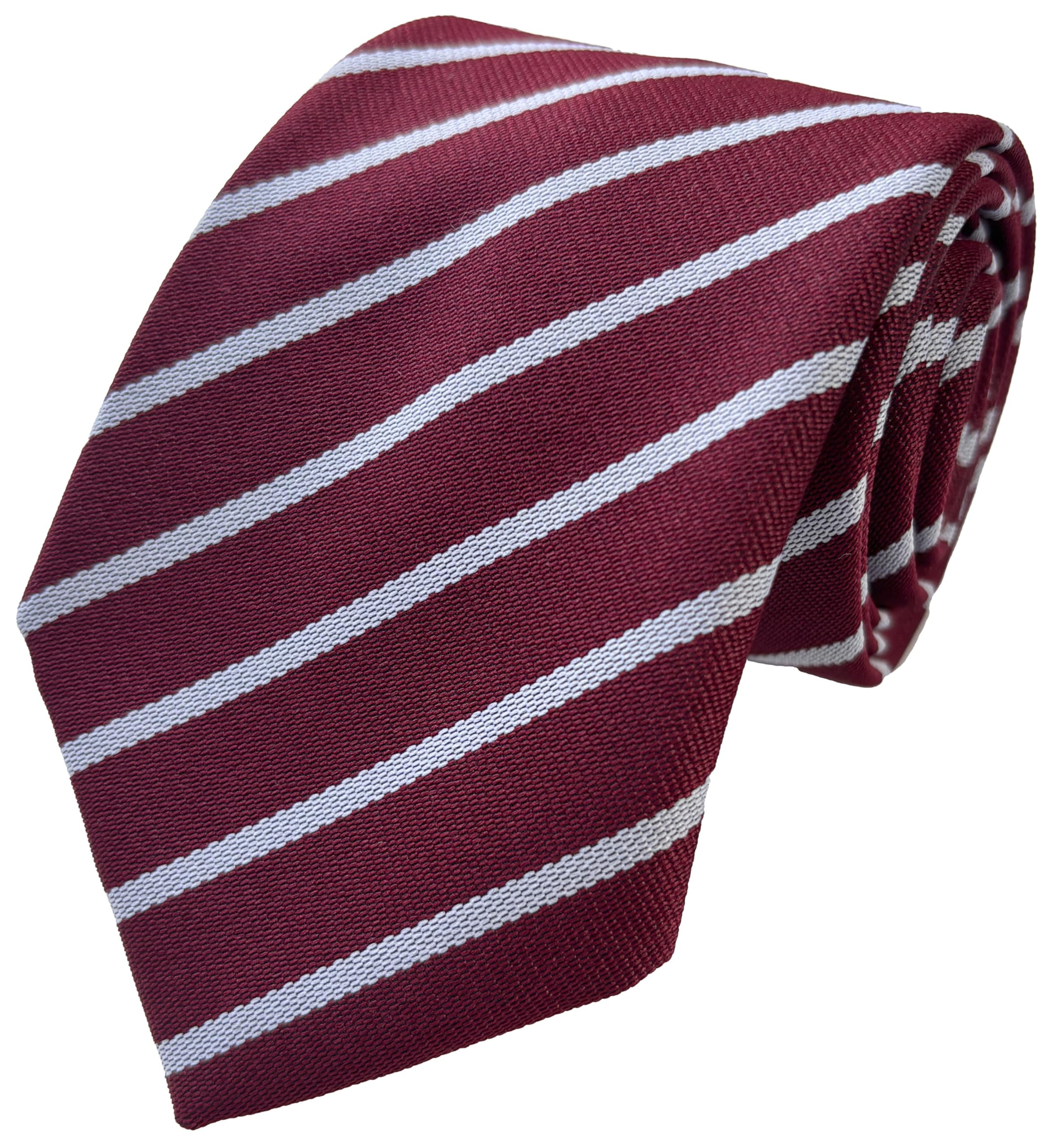 Great British Tie Club School Ties (21 Single Stripe Variations) (Maroon & White)