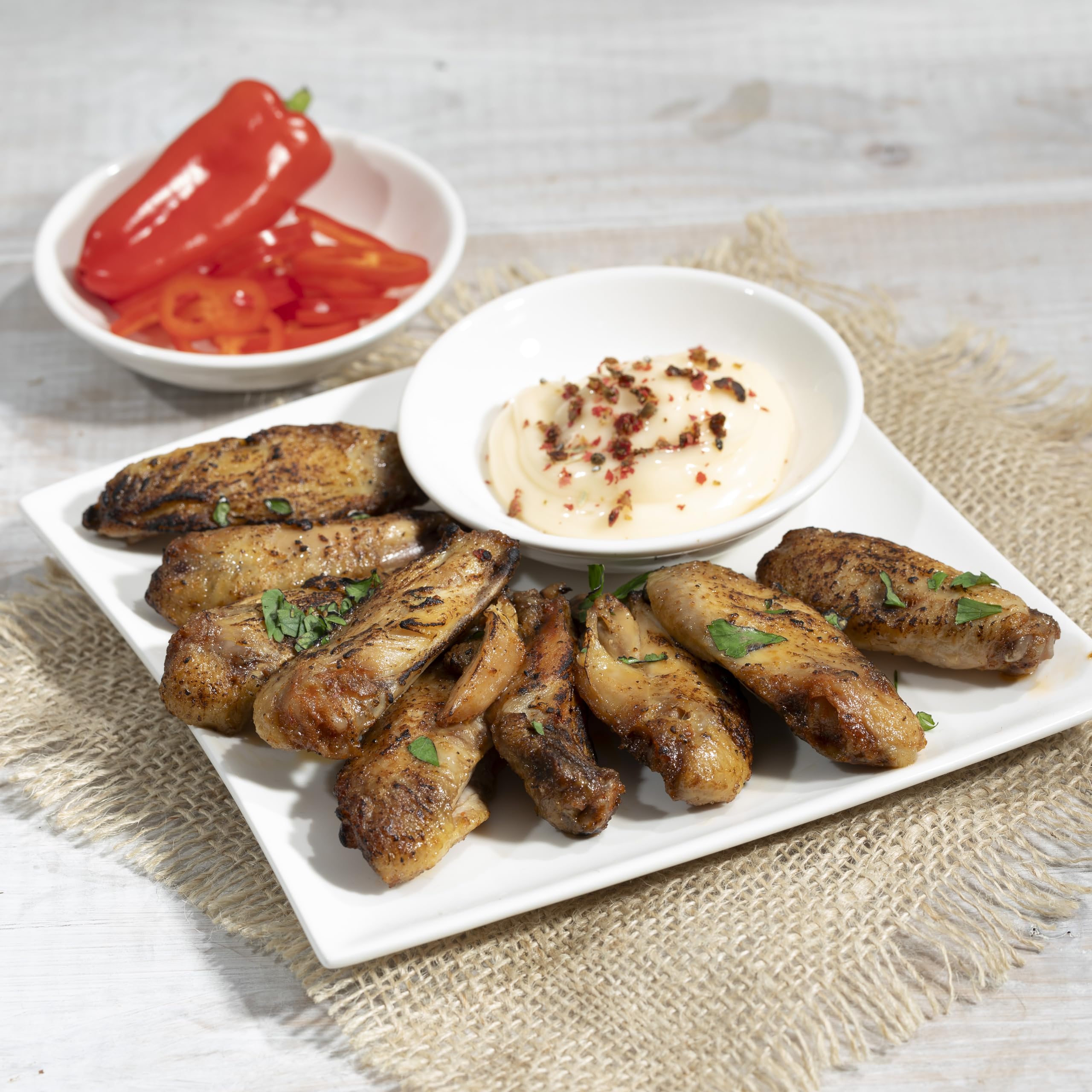LANDPERLE Chicken Wings spicy 3x ca. 1KG | Ailes De Poulet Epicees | Hähnchenflügel scharf gewürzt | vakuum-gegart im eigenen Saft | Küchenfertig Verzehrfertig | für BBQ Grillen (3)