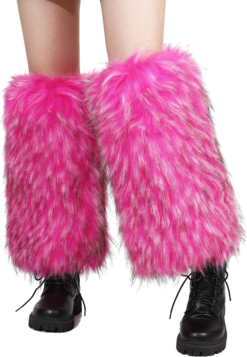 Faux Fur Leg Warmers for Womens Winter Furry Soft Foot Cuffs Girls Boot Covers Party Costumes