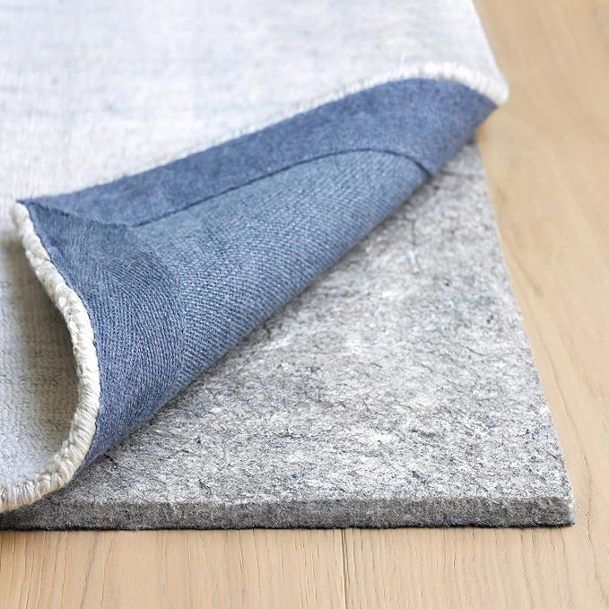 RUGPADUSA - Dual Surface - 5'x8' - 1/2" Thick - Felt + Rubber - Non-Slip Backing Rug Pad - Adds Comfort and Protection - for Hard Surface Floors