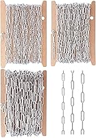 Vista 8 de THREENEST Cadenas de clip de papel de acero inoxidable de 16.4 pies de ancho y 2.5 mm, cadena larga soldada para collar, pulsera, aretes