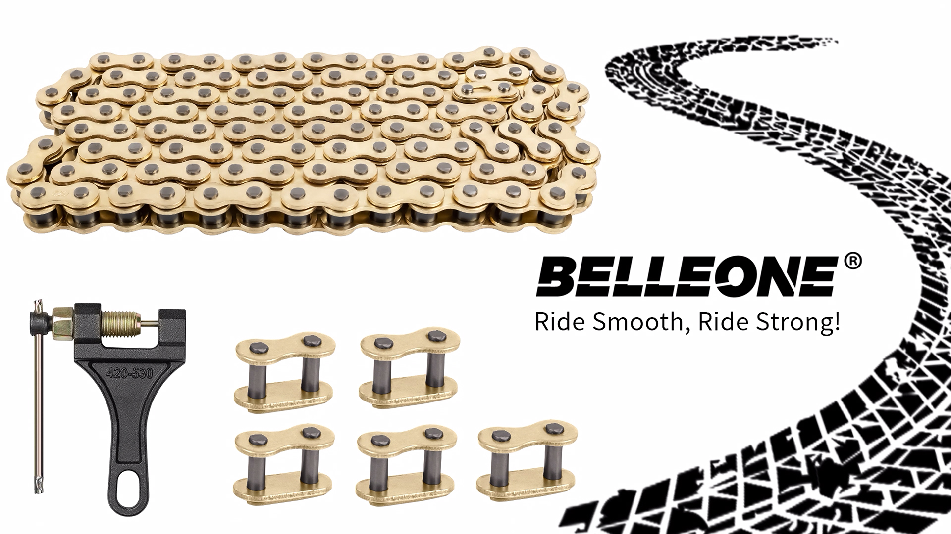 Amazon.com: Belleone 520 Gold Motorcycle Chain 110 Links with