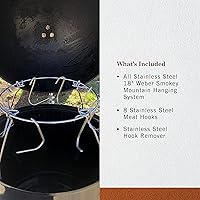 Vista 5 de Pit Barrel Cooker Hanging System for 18 Inch Weber Smokey Mountain Increased Cooking Capacity Hooks Achieve Pit Barrel Style Results