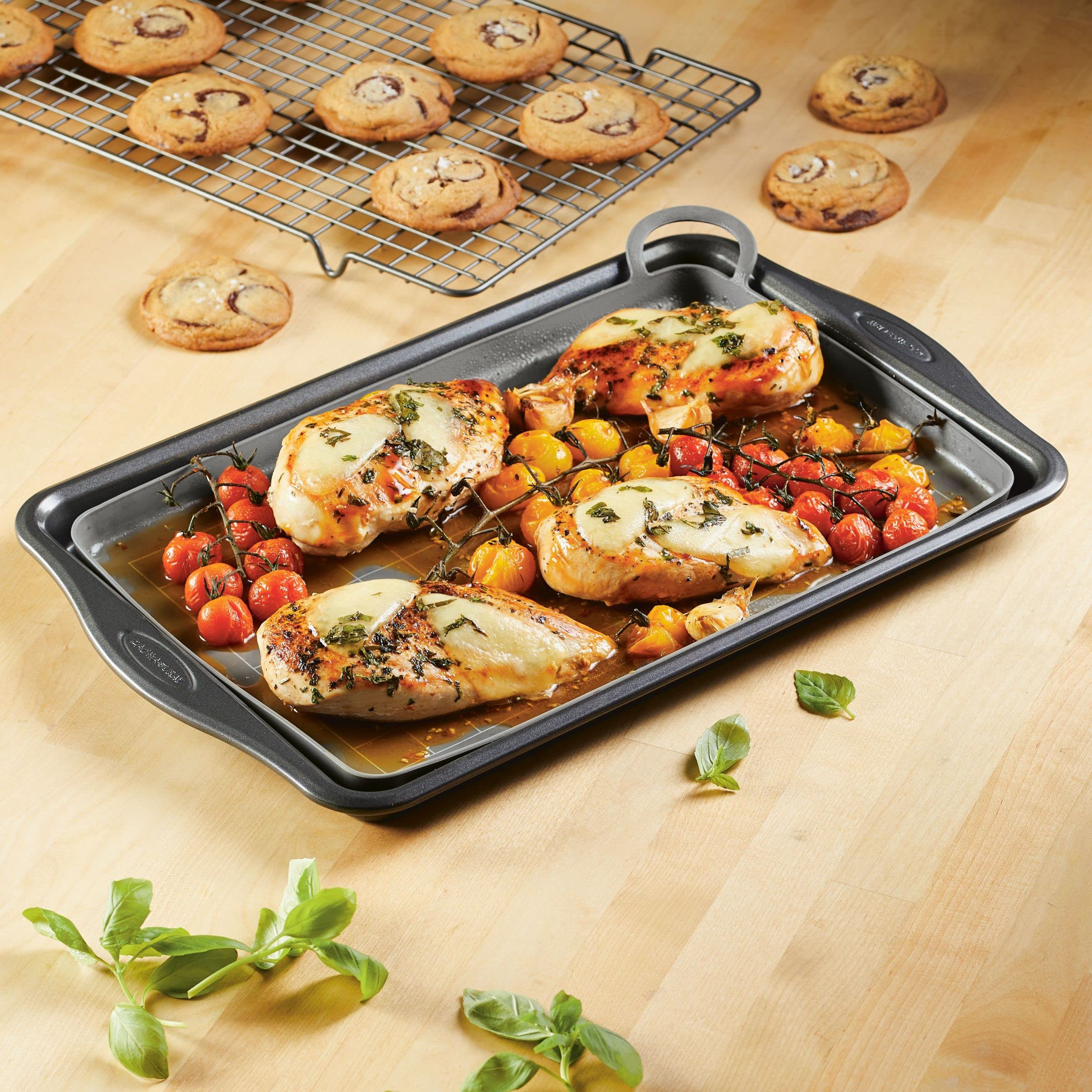 Rachael Ray Tools and Gadgets Silikon-Brat- und Backmatte, antihaftbeschichtet, 25,4 x 37,7 cm, Grau