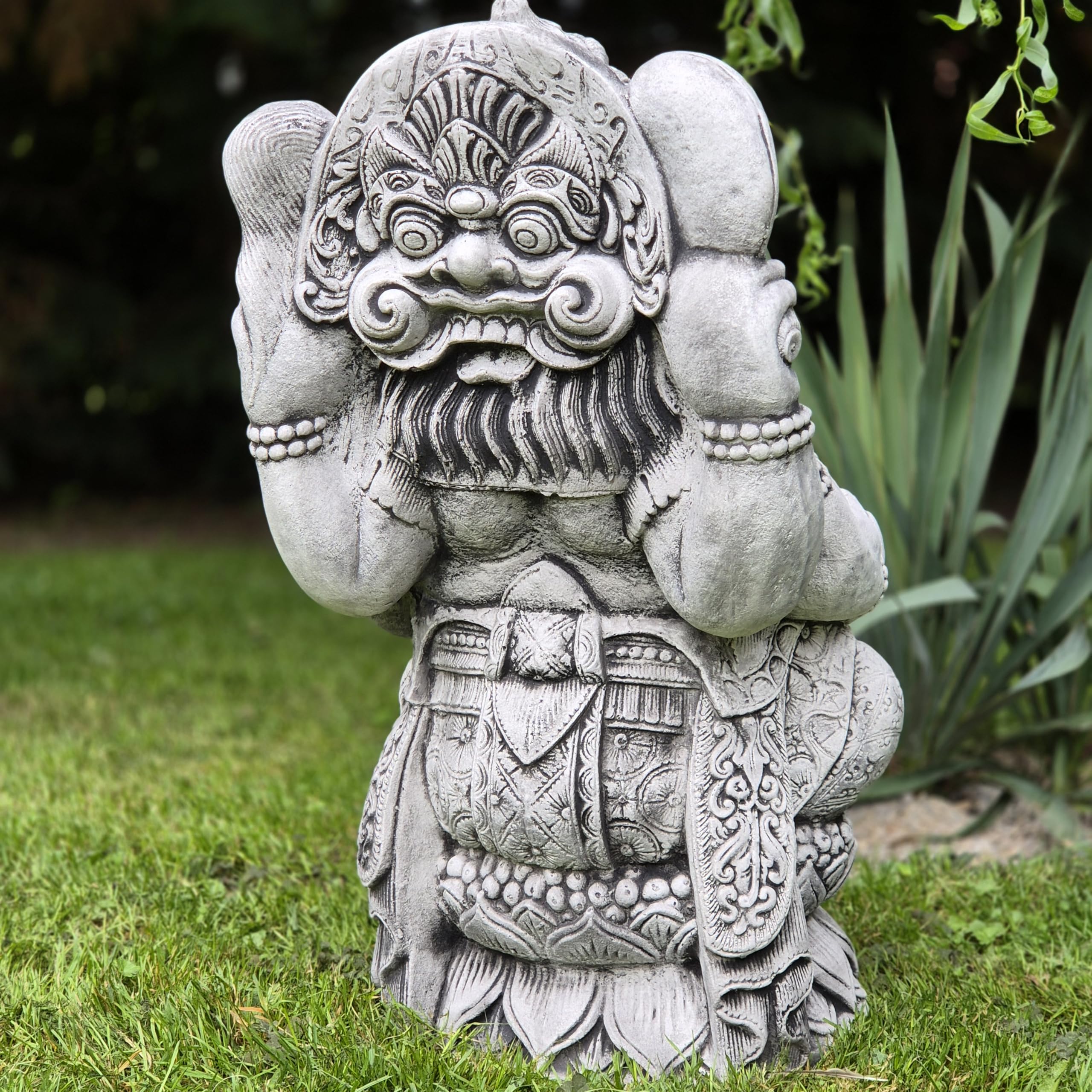 FABRIQ Große Ganesha Steinfigur 62 cm – 57 kg – Steinguss Buddha Elefant – Wetterfest & frostbeständig