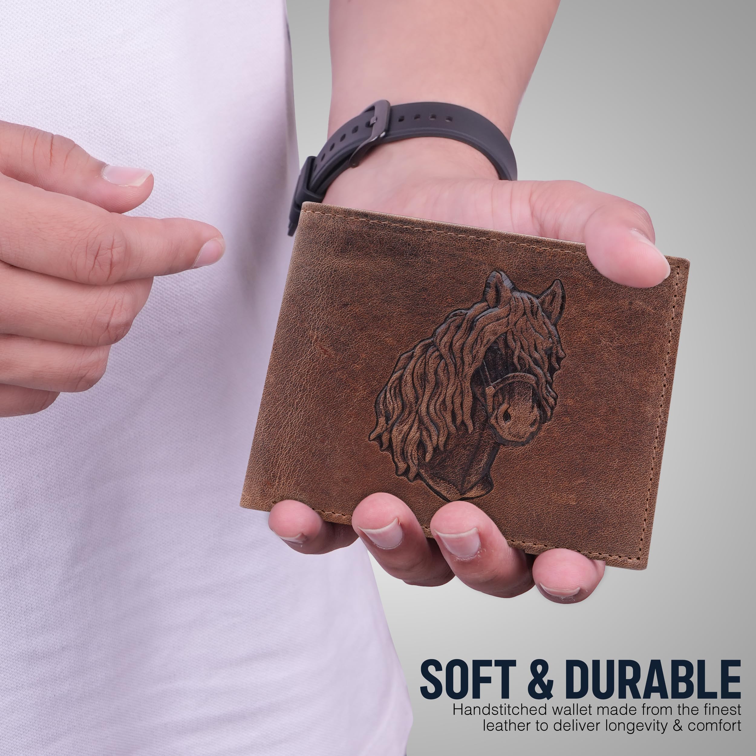 The Wallet Store Stallion Spirit Genuine Leather Wallet For Men