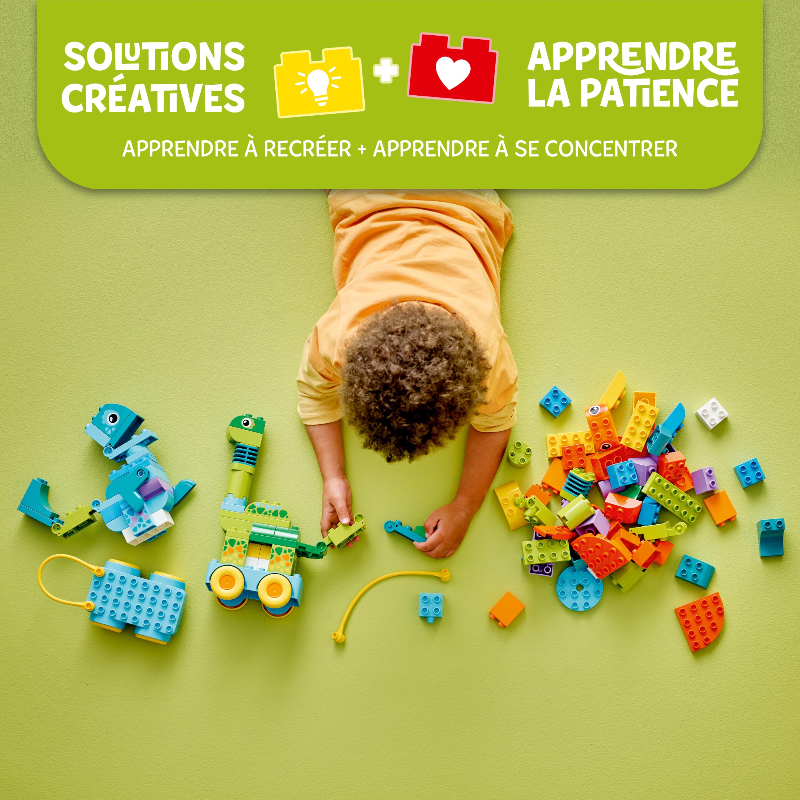 LEGO Duplo Ma Ville Dinosaures sur Roues 3-en-1 Jeu Éducatif pour Fille ou garçon 3 Ans - Diplodocus, T-Rex, tricératops & stégosaure ou ptéranodon & Parasaurolophus - Figurines de Dinosaures 10451