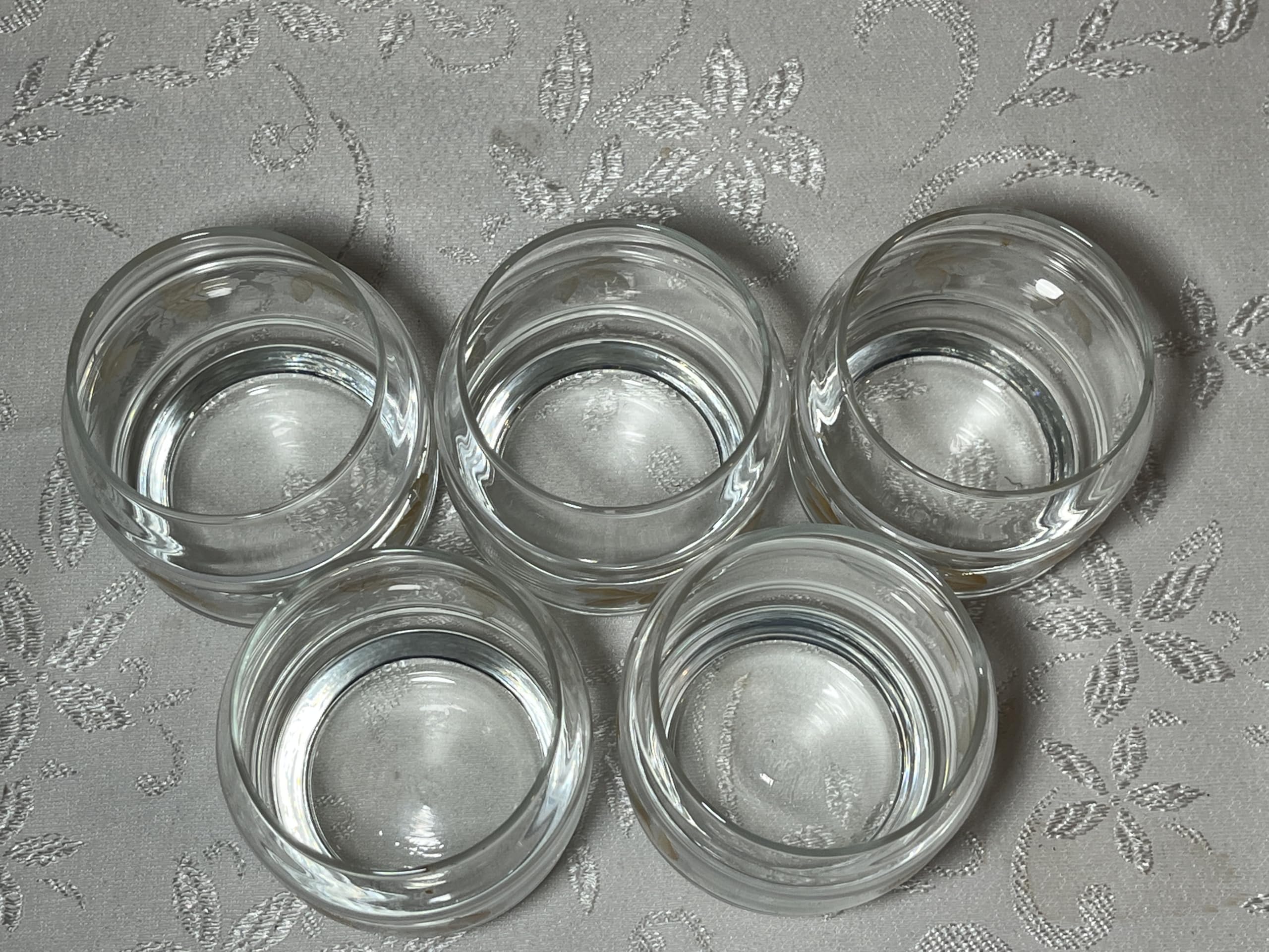 Generisch Vintage Bowle Set mit gelbem Weinblätter Motiven für 5 personen