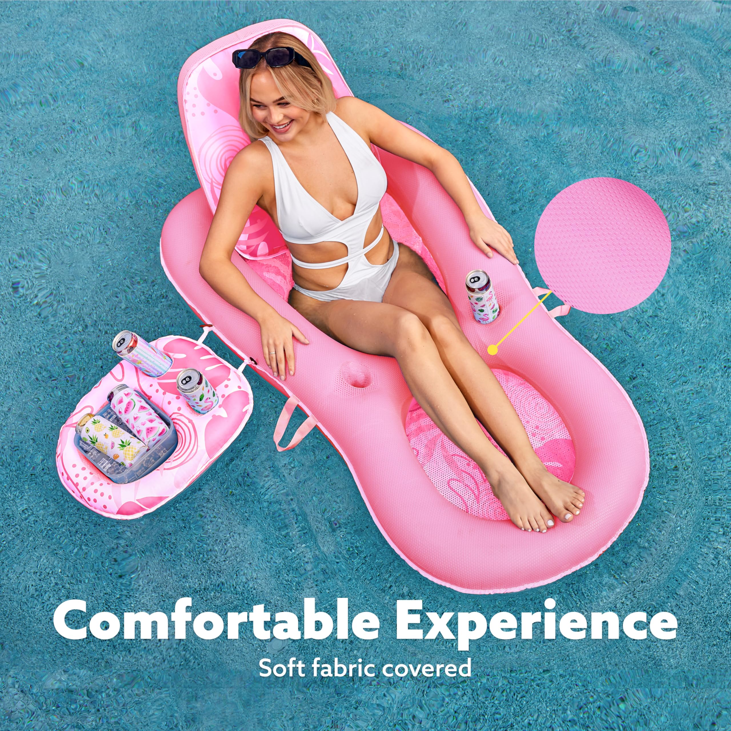 SLOOSH Pool Floats Lounger Adult, Fabric Tanning Pool lounger - Image 2
