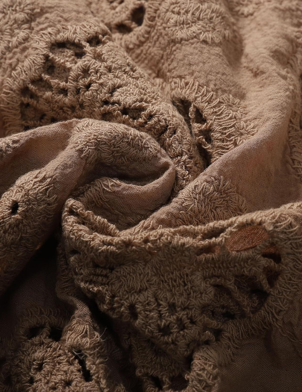 Flygo Women's Open Front Cotton Crochet Lace Boho Hippie Butterfly Vest Cardigan Coverup Sleeveless Irregular Hem - Image 8